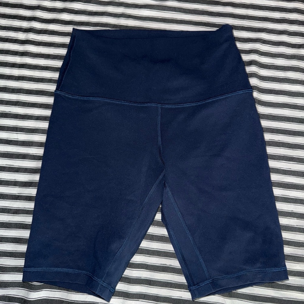 Lululemon Athletica Blue Bike Shorts High-Waisted Stretchy